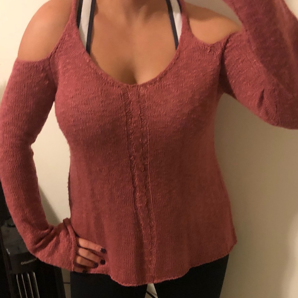 Open shoulder sweater